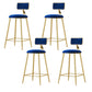 Nordic Style Bar-stool Round Seat Counter Bar Stool with Metal Legs for Home Use Blue 4 Piece Set Bar Stool(30"H) Clearhalo 'Bar Furniture' 'Bar Stools' 'bar_stools' 'furn' 'furn_bar_stools' 'Furniture' 'Kitchen & Dining Furniture' 6222308