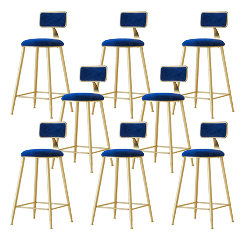 Nordic Style Bar-stool Round Seat Counter Bar Stool with Metal Legs for Home Use Blue 8 Piece Set Bar Stool(30"H) Clearhalo 'Bar Furniture' 'Bar Stools' 'bar_stools' 'furn' 'furn_bar_stools' 'Furniture' 'Kitchen & Dining Furniture' 6222309