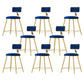 Nordic Style Bar-stool Round Seat Counter Bar Stool with Metal Legs for Home Use Blue 8 Piece Set Short Stool(18"H) Clearhalo 'Bar Furniture' 'Bar Stools' 'bar_stools' 'furn' 'furn_bar_stools' 'Furniture' 'Kitchen & Dining Furniture' 6222311