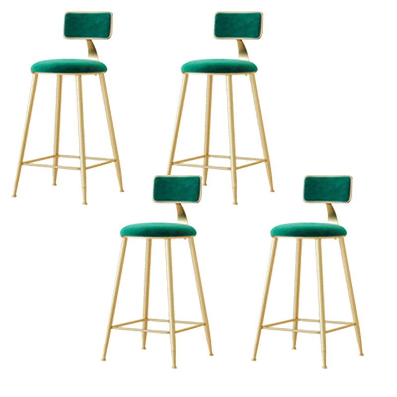 Nordic Style Bar-stool Round Seat Counter Bar Stool with Metal Legs for Home Use Green 4 Piece Set Bar Stool(30"H) Clearhalo 'Bar Furniture' 'Bar Stools' 'bar_stools' 'furn' 'furn_bar_stools' 'Furniture' 'Kitchen & Dining Furniture' 6222315