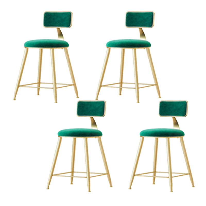 Nordic Style Bar-stool Round Seat Counter Bar Stool with Metal Legs for Home Use Green 4 Piece Set Short Stool(18"H) Clearhalo 'Bar Furniture' 'Bar Stools' 'bar_stools' 'furn' 'furn_bar_stools' 'Furniture' 'Kitchen & Dining Furniture' 6222316