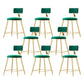 Nordic Style Bar-stool Round Seat Counter Bar Stool with Metal Legs for Home Use Green 8 Piece Set Short Stool(18"H) Clearhalo 'Bar Furniture' 'Bar Stools' 'bar_stools' 'furn' 'furn_bar_stools' 'Furniture' 'Kitchen & Dining Furniture' 6222317