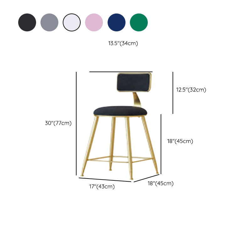 Nordic Style Bar-stool Round Seat Counter Bar Stool with Metal Legs for Home Use Clearhalo 'Bar Furniture' 'Bar Stools' 'bar_stools' 'furn' 'furn_bar_stools' 'Furniture' 'Kitchen & Dining Furniture' 6222318
