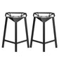 Industrial Low Back Counter Stool Metal Counter Height Stools for Home Use