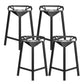 Industrial Low Back Counter Stool Metal Counter Height Stools for Home Use