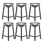 Industrial Low Back Counter Stool Metal Counter Height Stools for Home Use