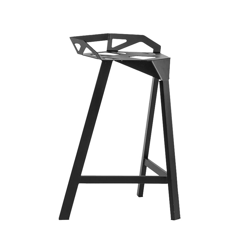 Industrial Low Back Counter Stool Metal Counter Height Stools for Home Use
