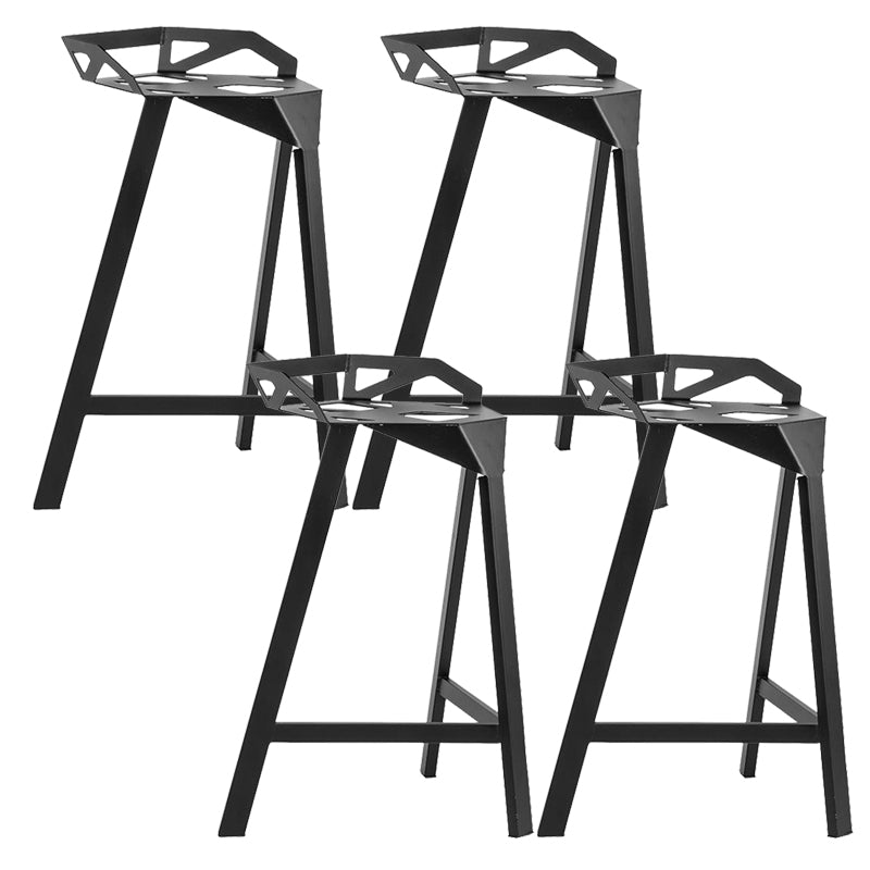 Industrial Low Back Counter Stool Metal Counter Height Stools for Home Use