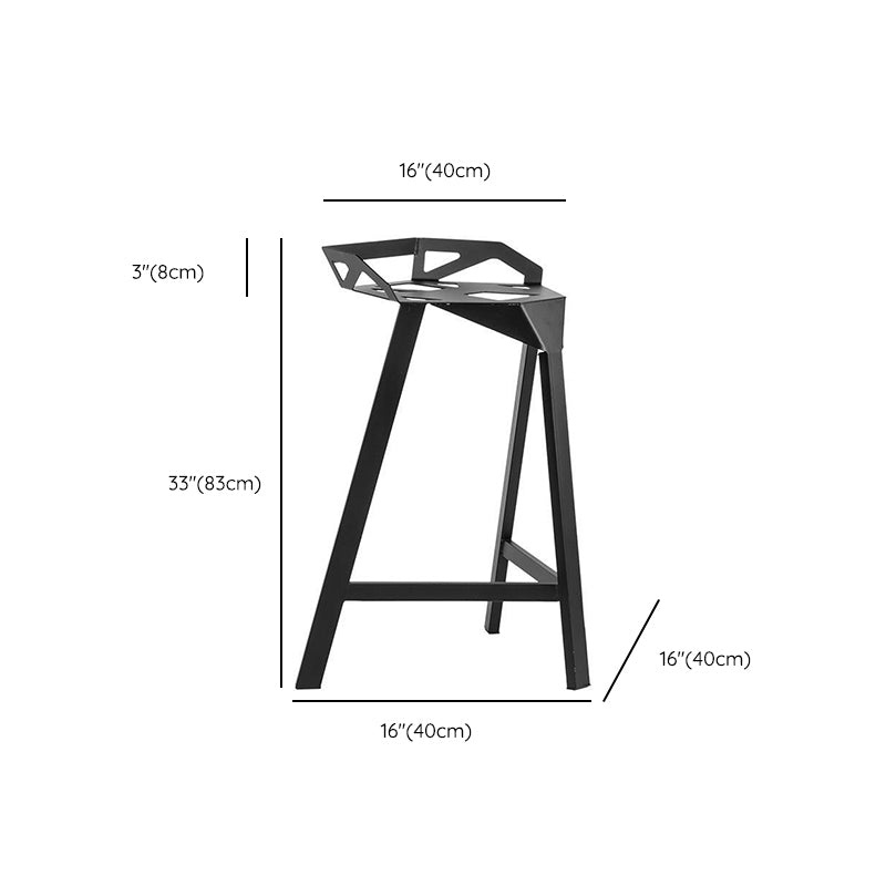 Industrial Low Back Counter Stool Metal Counter Height Stools for Home Use