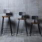 Industrial Solid Wood Counter Stool Metal Counter Height Stools for Home Use