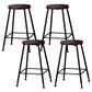 Industrial Solid Wood Counter Stool Metal Counter Height Stools for Home Use