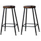 Industrial Solid Wood Counter Stool Metal Counter Height Stools for Home Use
