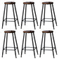 Industrial Solid Wood Counter Stool Metal Counter Height Stools for Home Use