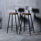 Industrial Solid Wood Counter Stool Metal Counter Height Stools for Home Use