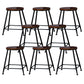 Industrial Solid Wood Counter Stool Metal Counter Height Stools for Home Use