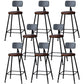 Industrial Solid Wood Counter Stool Metal Counter Height Stools for Home Use