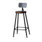 Industrial Solid Wood Counter Stool Metal Counter Height Stools for Home Use