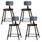Industrial Solid Wood Counter Stool Metal Counter Height Stools for Home Use