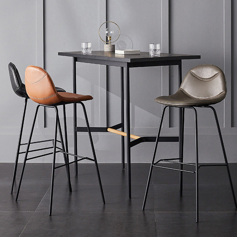 Modern Style Bar-stool Bucket Seat Counter Bar Stool with Metal Legs for Home Clearhalo 'Bar Furniture' 'Bar Stools' 'bar_stools' 'furn' 'furn_bar_stools' 'Furniture' 'Kitchen & Dining Furniture' 6222442