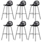 Modern Style Bar-stool Bucket Seat Counter Bar Stool with Metal Legs for Home Black 6 Piece Set Counter Stool(26"H) Clearhalo 'Bar Furniture' 'Bar Stools' 'bar_stools' 'furn' 'furn_bar_stools' 'Furniture' 'Kitchen & Dining Furniture' 6222445