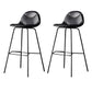 Modern Style Bar-stool Bucket Seat Counter Bar Stool with Metal Legs for Home Black 2 Piece Set Bar Stool(30"H) Clearhalo 'Bar Furniture' 'Bar Stools' 'bar_stools' 'furn' 'furn_bar_stools' 'Furniture' 'Kitchen & Dining Furniture' 6222448
