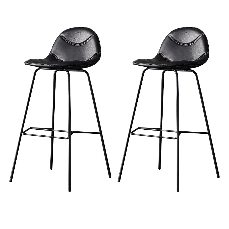 Modern Style Bar-stool Bucket Seat Counter Bar Stool with Metal Legs for Home Black 2 Piece Set Bar Stool(30"H) Clearhalo 'Bar Furniture' 'Bar Stools' 'bar_stools' 'furn' 'furn_bar_stools' 'Furniture' 'Kitchen & Dining Furniture' 6222448