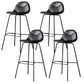 Modern Style Bar-stool Bucket Seat Counter Bar Stool with Metal Legs for Home Black 4 Piece Set Bar Stool(30"H) Clearhalo 'Bar Furniture' 'Bar Stools' 'bar_stools' 'furn' 'furn_bar_stools' 'Furniture' 'Kitchen & Dining Furniture' 6222451