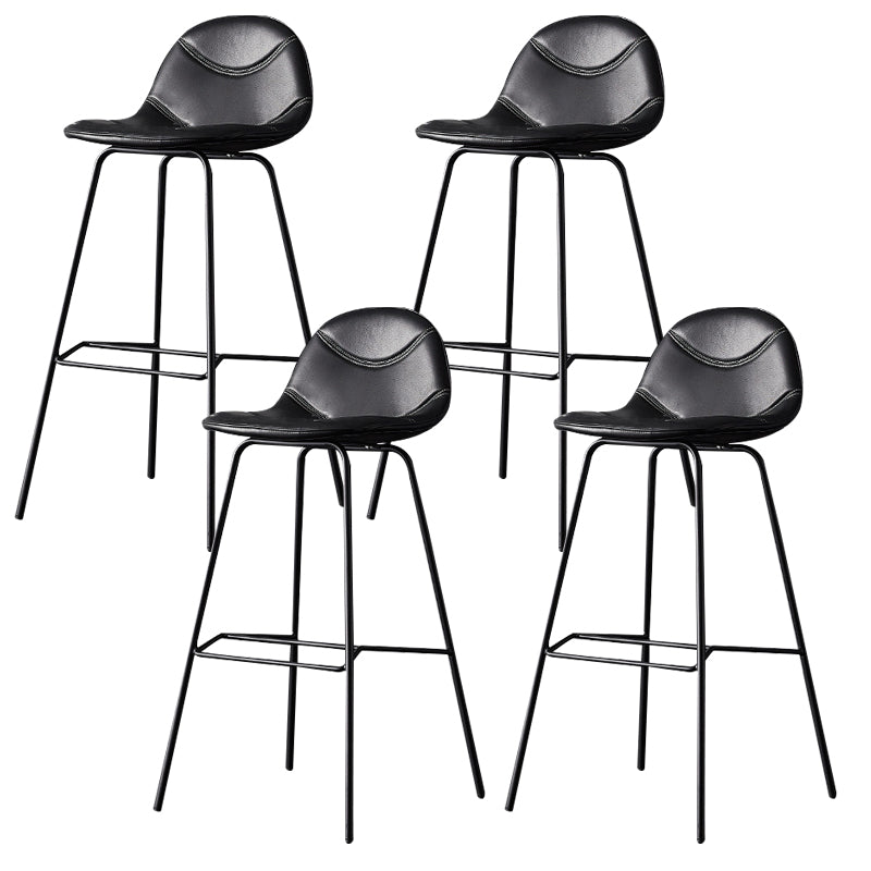 Modern Style Bar-stool Bucket Seat Counter Bar Stool with Metal Legs for Home Black 4 Piece Set Bar Stool(30"H) Clearhalo 'Bar Furniture' 'Bar Stools' 'bar_stools' 'furn' 'furn_bar_stools' 'Furniture' 'Kitchen & Dining Furniture' 6222451