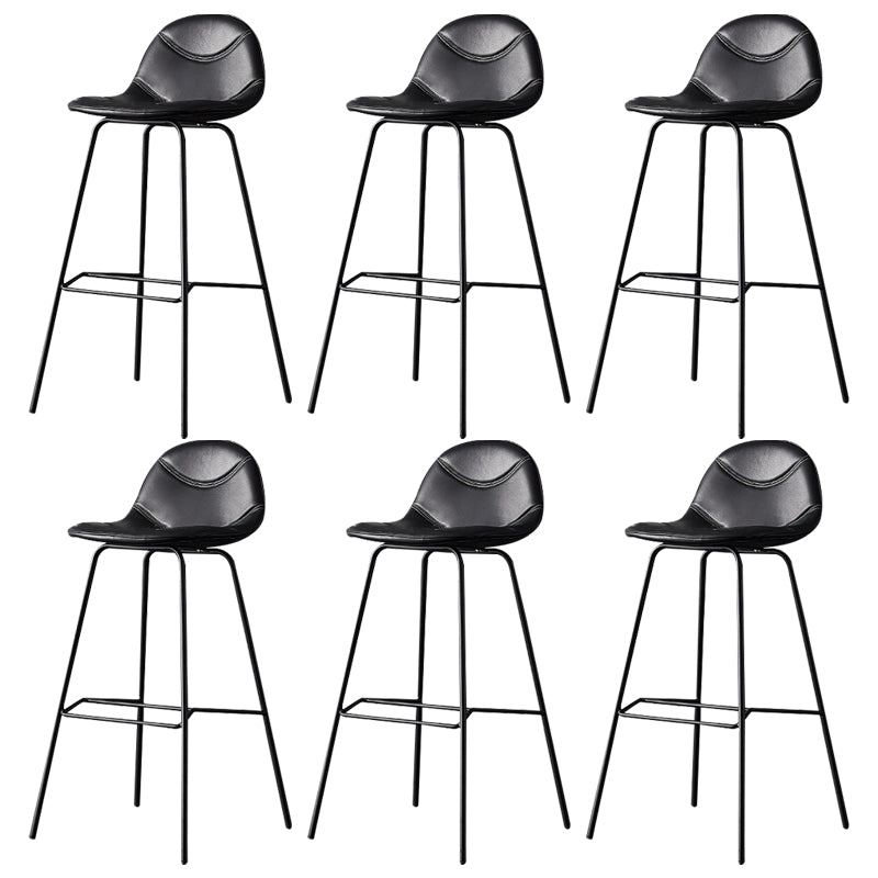 Modern Style Bar-stool Bucket Seat Counter Bar Stool with Metal Legs for Home Black 6 Piece Set Bar Stool(30"H) Clearhalo 'Bar Furniture' 'Bar Stools' 'bar_stools' 'furn' 'furn_bar_stools' 'Furniture' 'Kitchen & Dining Furniture' 6222453