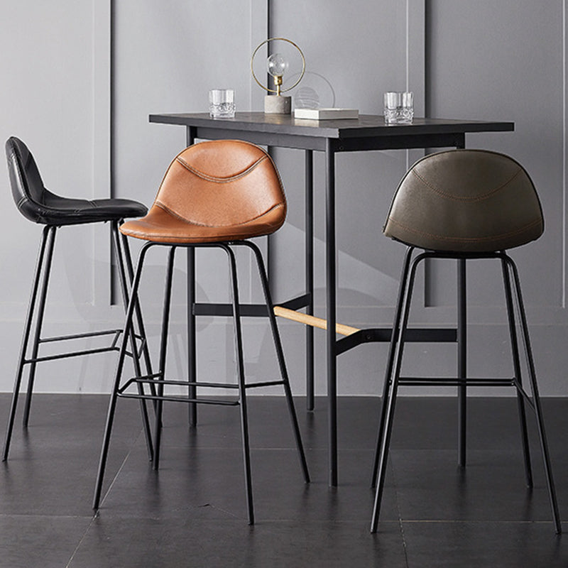 Modern Style Bar-stool Bucket Seat Counter Bar Stool with Metal Legs for Home Clearhalo 'Bar Furniture' 'Bar Stools' 'bar_stools' 'furn' 'furn_bar_stools' 'Furniture' 'Kitchen & Dining Furniture' 6222454