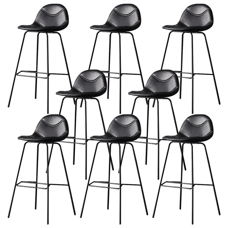 Modern Style Bar-stool Bucket Seat Counter Bar Stool with Metal Legs for Home Black 8 Piece Set Bar Stool(30"H) Clearhalo 'Bar Furniture' 'Bar Stools' 'bar_stools' 'furn' 'furn_bar_stools' 'Furniture' 'Kitchen & Dining Furniture' 6222455