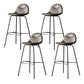 Modern Style Bar-stool Bucket Seat Counter Bar Stool with Metal Legs for Home Dark Gray 4 Piece Set Counter Stool(26"H) Clearhalo 'Bar Furniture' 'Bar Stools' 'bar_stools' 'furn' 'furn_bar_stools' 'Furniture' 'Kitchen & Dining Furniture' 6222457