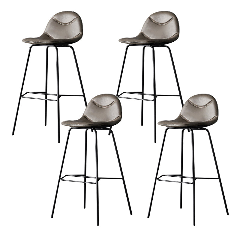 Modern Style Bar-stool Bucket Seat Counter Bar Stool with Metal Legs for Home Dark Gray 4 Piece Set Bar Stool(30"H) Clearhalo 'Bar Furniture' 'Bar Stools' 'bar_stools' 'furn' 'furn_bar_stools' 'Furniture' 'Kitchen & Dining Furniture' 6222461