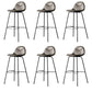 Modern Style Bar-stool Bucket Seat Counter Bar Stool with Metal Legs for Home Dark Gray 6 Piece Set Bar Stool(30"H) Clearhalo 'Bar Furniture' 'Bar Stools' 'bar_stools' 'furn' 'furn_bar_stools' 'Furniture' 'Kitchen & Dining Furniture' 6222462