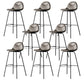 Modern Style Bar-stool Bucket Seat Counter Bar Stool with Metal Legs for Home Dark Gray 8 Piece Set Bar Stool(30"H) Clearhalo 'Bar Furniture' 'Bar Stools' 'bar_stools' 'furn' 'furn_bar_stools' 'Furniture' 'Kitchen & Dining Furniture' 6222463