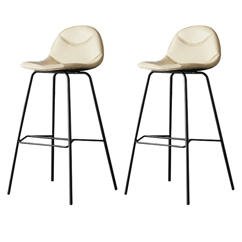 Modern Style Bar-stool Bucket Seat Counter Bar Stool with Metal Legs for Home Beige 2 Piece Set Bar Stool(30"H) Clearhalo 'Bar Furniture' 'Bar Stools' 'bar_stools' 'furn' 'furn_bar_stools' 'Furniture' 'Kitchen & Dining Furniture' 6222468