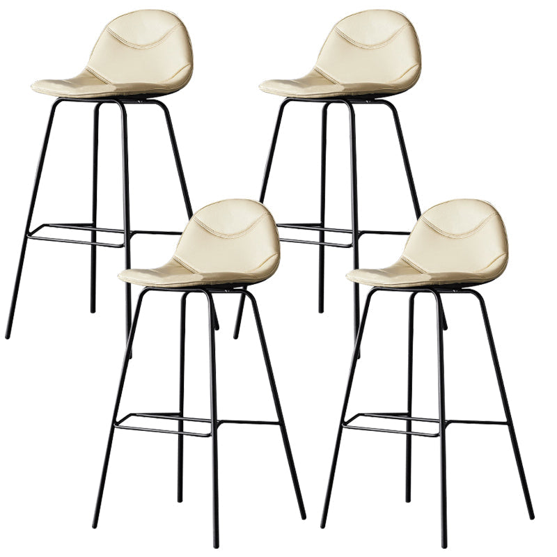Modern Style Bar-stool Bucket Seat Counter Bar Stool with Metal Legs for Home Beige 4 Piece Set Bar Stool(30"H) Clearhalo 'Bar Furniture' 'Bar Stools' 'bar_stools' 'furn' 'furn_bar_stools' 'Furniture' 'Kitchen & Dining Furniture' 6222469