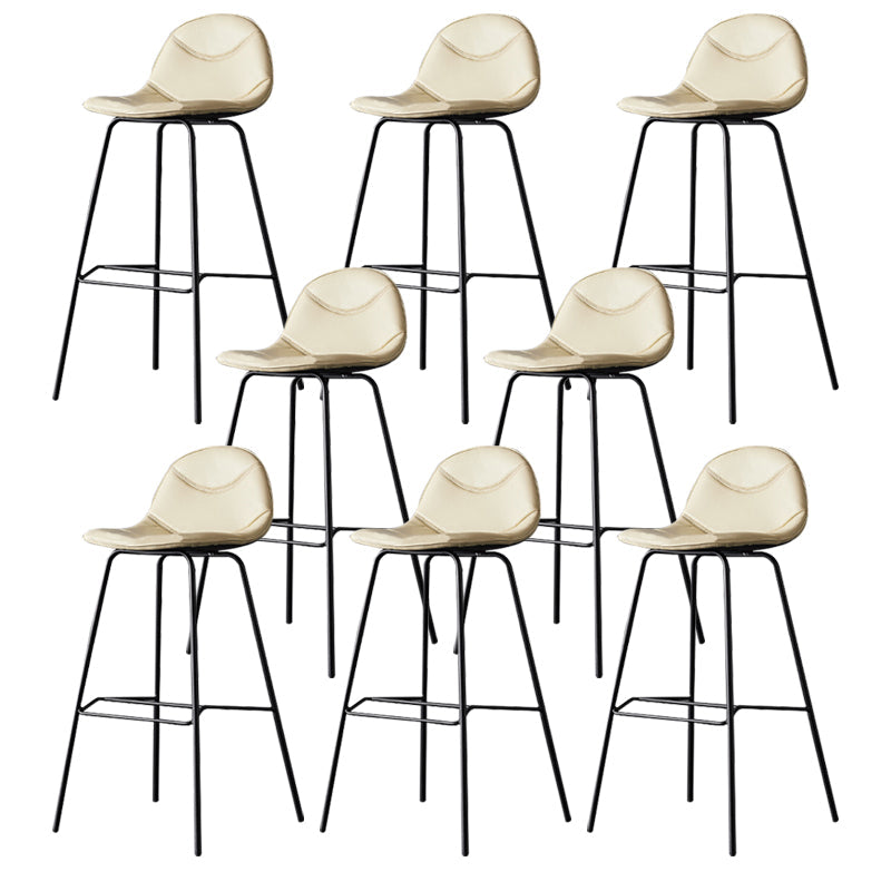 Modern Style Bar-stool Bucket Seat Counter Bar Stool with Metal Legs for Home Beige 8 Piece Set Bar Stool(30"H) Clearhalo 'Bar Furniture' 'Bar Stools' 'bar_stools' 'furn' 'furn_bar_stools' 'Furniture' 'Kitchen & Dining Furniture' 6222471