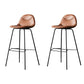Modern Style Bar-stool Bucket Seat Counter Bar Stool with Metal Legs for Home Brown 2 Piece Set Bar Stool(30"H) Clearhalo 'Bar Furniture' 'Bar Stools' 'bar_stools' 'furn' 'furn_bar_stools' 'Furniture' 'Kitchen & Dining Furniture' 6222476