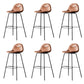Modern Style Bar-stool Bucket Seat Counter Bar Stool with Metal Legs for Home Brown 6 Piece Set Bar Stool(30"H) Clearhalo 'Bar Furniture' 'Bar Stools' 'bar_stools' 'furn' 'furn_bar_stools' 'Furniture' 'Kitchen & Dining Furniture' 6222478