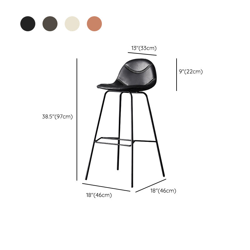 Modern Style Bar-stool Bucket Seat Counter Bar Stool with Metal Legs for Home Clearhalo 'Bar Furniture' 'Bar Stools' 'bar_stools' 'furn' 'furn_bar_stools' 'Furniture' 'Kitchen & Dining Furniture' 6222481