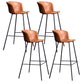 Modern Bar-stool Bucket Seat Counter Bar Stool with Metal Legs for Home Use Brown 4 Piece Set Counter Stool(26"H) Clearhalo 'Bar Furniture' 'Bar Stools' 'bar_stools' 'furn' 'furn_bar_stools' 'Furniture' 'Kitchen & Dining Furniture' 6222484