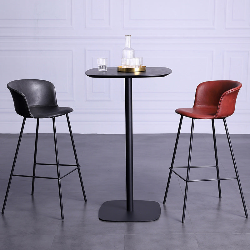 Modern Bar-stool Bucket Seat Counter Bar Stool with Metal Legs for Home Use Clearhalo 'Bar Furniture' 'Bar Stools' 'bar_stools' 'furn' 'furn_bar_stools' 'Furniture' 'Kitchen & Dining Furniture' 6222485