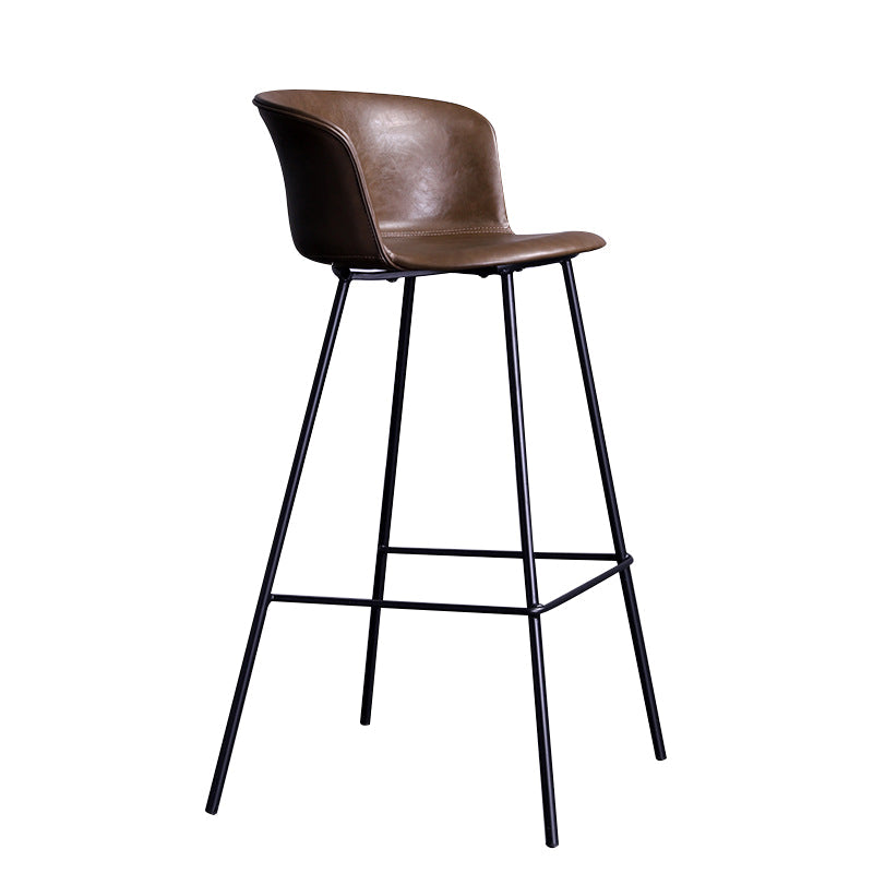 Modern Bar-stool Bucket Seat Counter Bar Stool with Metal Legs for Home Use Clearhalo 'Bar Furniture' 'Bar Stools' 'bar_stools' 'furn' 'furn_bar_stools' 'Furniture' 'Kitchen & Dining Furniture' 6222490