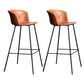 Modern Bar-stool Bucket Seat Counter Bar Stool with Metal Legs for Home Use Brown 2 Piece Set Bar Stool(30"H) Clearhalo 'Bar Furniture' 'Bar Stools' 'bar_stools' 'furn' 'furn_bar_stools' 'Furniture' 'Kitchen & Dining Furniture' 6222491