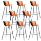 Modern Bar-stool Bucket Seat Counter Bar Stool with Metal Legs for Home Use Brown 8 Piece Set Bar Stool(30"H) Clearhalo 'Bar Furniture' 'Bar Stools' 'bar_stools' 'furn' 'furn_bar_stools' 'Furniture' 'Kitchen & Dining Furniture' 6222497