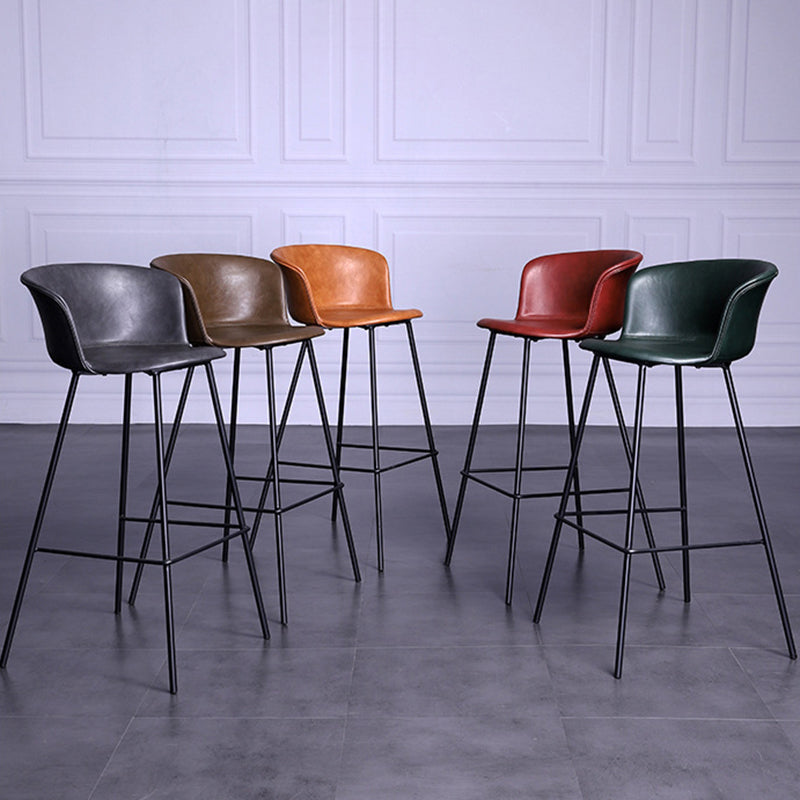 Modern Bar-stool Bucket Seat Counter Bar Stool with Metal Legs for Home Use Clearhalo 'Bar Furniture' 'Bar Stools' 'bar_stools' 'furn' 'furn_bar_stools' 'Furniture' 'Kitchen & Dining Furniture' 6222498