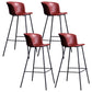 Modern Bar-stool Bucket Seat Counter Bar Stool with Metal Legs for Home Use Burgundy 4 Piece Set Counter Stool(26"H) Clearhalo 'Bar Furniture' 'Bar Stools' 'bar_stools' 'furn' 'furn_bar_stools' 'Furniture' 'Kitchen & Dining Furniture' 6222501