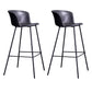 Modern Bar-stool Bucket Seat Counter Bar Stool with Metal Legs for Home Use Black-Gray 2 Piece Set Counter Stool(26"H) Clearhalo 'Bar Furniture' 'Bar Stools' 'bar_stools' 'furn' 'furn_bar_stools' 'Furniture' 'Kitchen & Dining Furniture' 6222508
