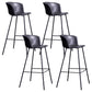 Modern Bar-stool Bucket Seat Counter Bar Stool with Metal Legs for Home Use Black-Gray 4 Piece Set Counter Stool(26"H) Clearhalo 'Bar Furniture' 'Bar Stools' 'bar_stools' 'furn' 'furn_bar_stools' 'Furniture' 'Kitchen & Dining Furniture' 6222509